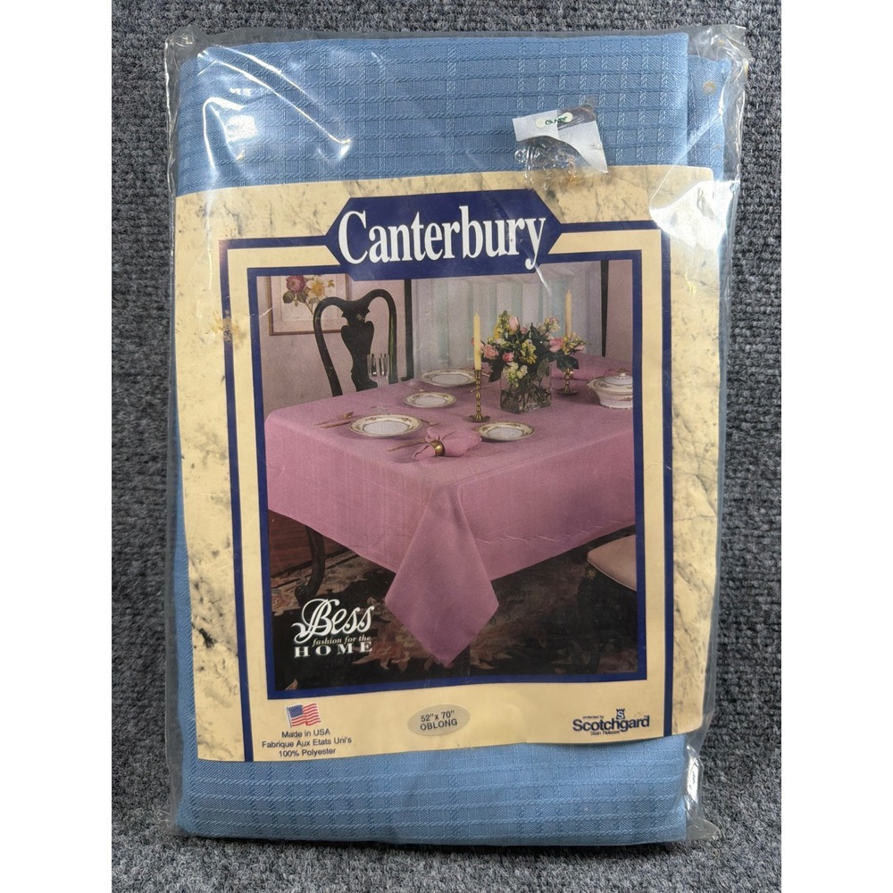 Canterbury Bess Fashion for the Home Tablecloth 52x70 Oblong Wedgewood Blue NIB